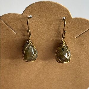 NWT Stone Wire-Wrapped Earrings